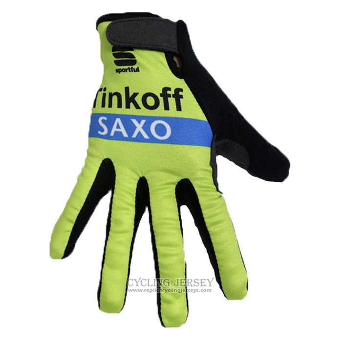 2020 Tinkoff Saxo Full Finger Gloves Cycling Green Black